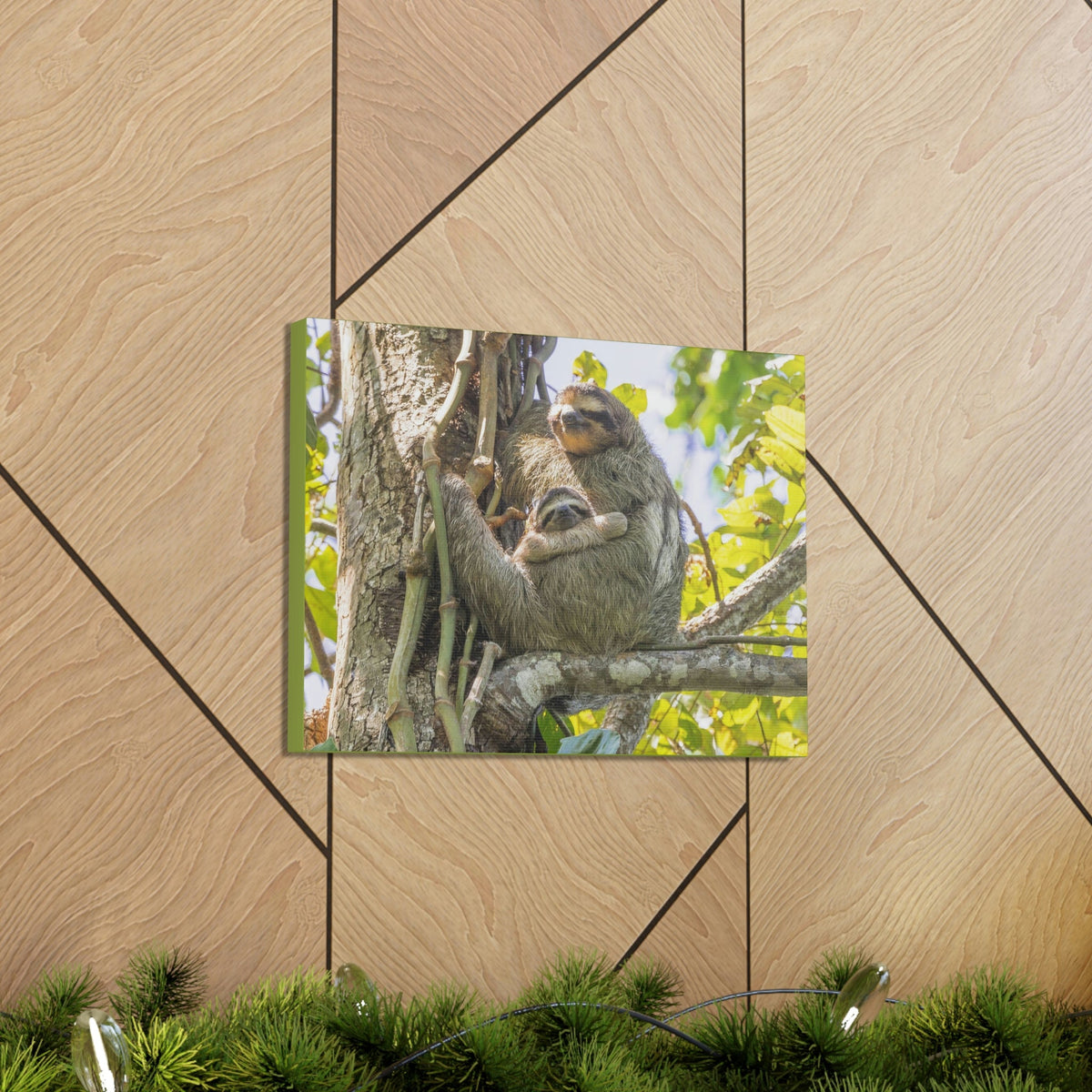 Scripture Walls Sloth Group Sloth Troop Print Animal Wall Art Wildlife Canvas Prints Wall Art Ready to Hang Unframed-Express Your Love Gifts