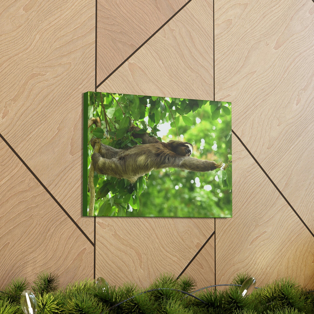 Scripture Walls Sloth Hunting Sloth on Hunt Print Animal Wall Art Wildlife Canvas Prints Wall Art Ready to Hang Unframed-Express Your Love Gifts