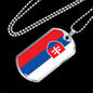 Slovakia Flag Necklace Stainless Steel or 18k Gold Dog Tag 24" Chain-Express Your Love Gifts