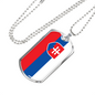 Slovakia Flag Necklace Stainless Steel or 18k Gold Dog Tag 24" Chain-Express Your Love Gifts