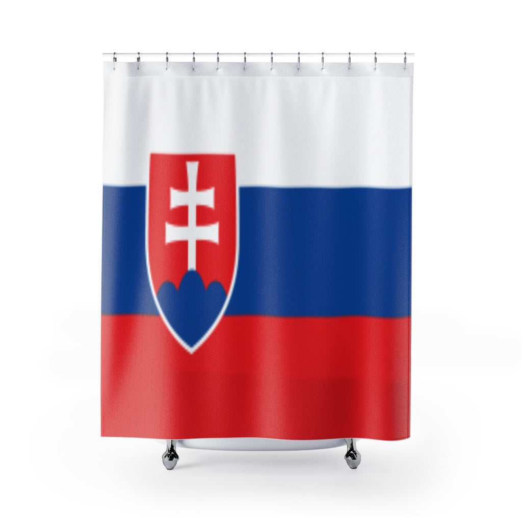Slovakia Flag Stylish Design 71" x 74" Elegant Waterproof Shower Curtain for a Spa-like Bathroom Paradise Exceptional Craftsmanship-Express Your Love Gifts