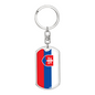 Slovakia Flag Swivel Keychain Dog Tag Stainless Steel or 18k Gold-Express Your Love Gifts