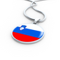 Slovenia Flag Necklace Circle Pendant Stainless Steel or 18k Gold 18-22"-Express Your Love Gifts