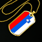 Slovenia Flag Necklace Stainless Steel or 18k Gold Dog Tag 24" Chain-Express Your Love Gifts