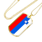 Slovenia Flag Necklace Stainless Steel or 18k Gold Dog Tag 24" Chain-Express Your Love Gifts