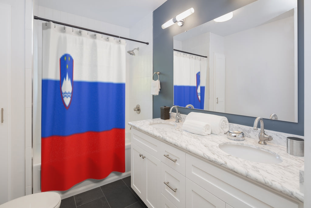 Slovenia Flag Stylish Design 71" x 74" Elegant Waterproof Shower Curtain for a Spa-like Bathroom Paradise Exceptional Craftsmanship-Express Your Love Gifts