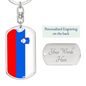 Slovenia Flag Swivel Keychain Dog Tag Stainless Steel or 18k Gold-Express Your Love Gifts