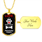 Slovensky Kopov Love Is Stainless Steel or 18k Gold Dog Tag 24" Chain-Express Your Love Gifts