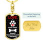 Small Munsterlander Pointer Keychain Stainless Steel or 18k Gold Dog Tag Keyring-Express Your Love Gifts