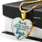 Smile Necklace Stainless Steel or 18k Gold Heart 18-22"-Express Your Love Gifts