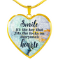 Smile Necklace Stainless Steel or 18k Gold Heart 18-22"-Express Your Love Gifts