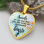 Smile Necklace Stainless Steel or 18k Gold Heart 18-22"-Express Your Love Gifts