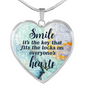 Smile Necklace Stainless Steel or 18k Gold Heart 18-22"-Express Your Love Gifts