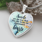 Smile Necklace Stainless Steel or 18k Gold Heart 18-22"-Express Your Love Gifts