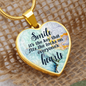 Smile Necklace Stainless Steel or 18k Gold Heart 18-22"-Express Your Love Gifts