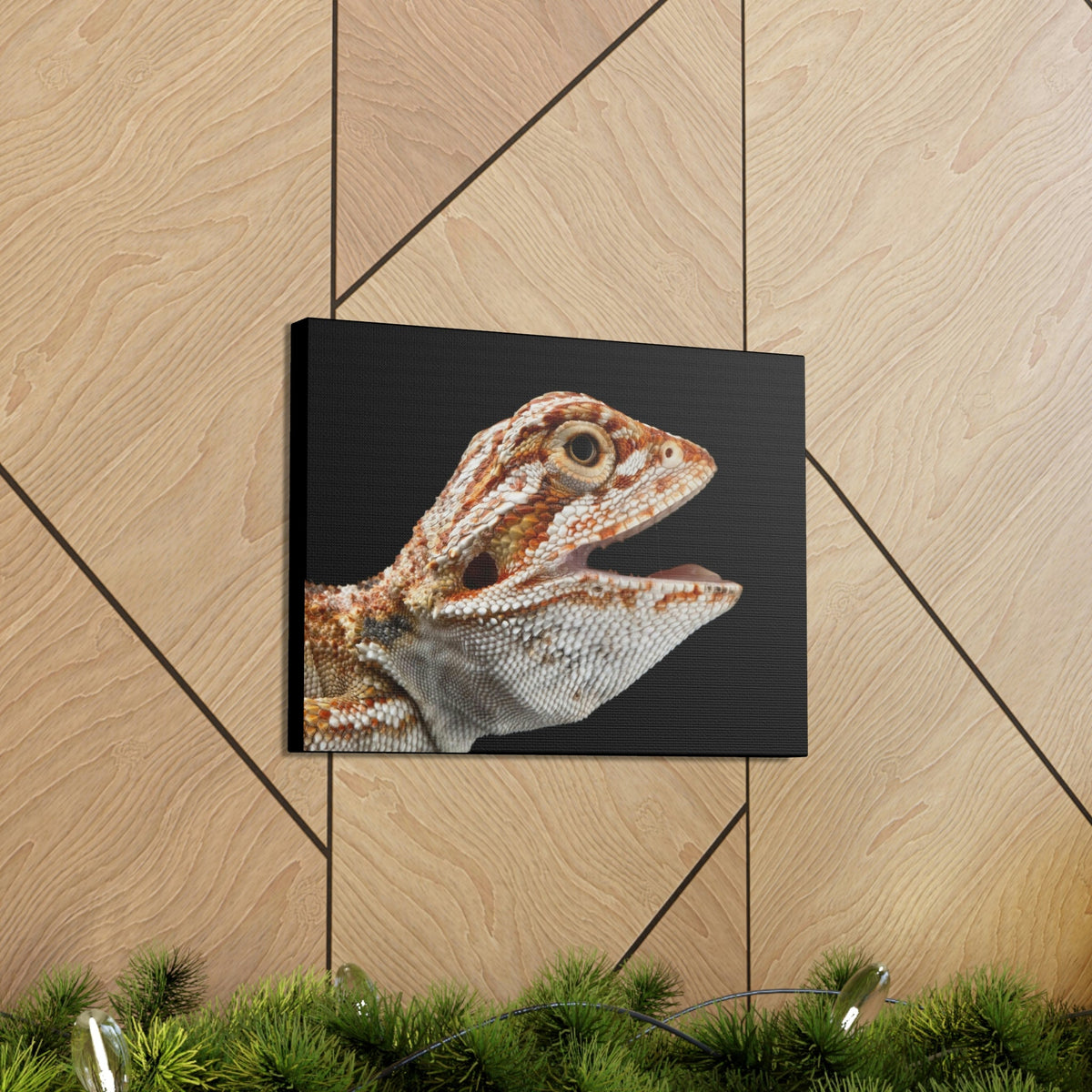 Scripture Walls Smiling Bearded Dragon Baby Close Up Print Animal Wall Art Wildlife Canvas Prints Wall Art Ready to Hang Unframed-Express Your Love Gifts