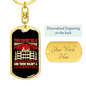 Smoked But Wasn'T CigArette Firefighter Keychain Stainless Steel or 18k Gold Dog Tag Keyring-Express Your Love Gifts