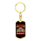 Smoked But Wasn'T CigArette Firefighter Keychain Stainless Steel or 18k Gold Dog Tag Keyring-Express Your Love Gifts