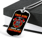 Smokin Hot Firefighter Girl Necklace Stainless Steel or 18k Gold Dog Tag 24" Chain-Express Your Love Gifts