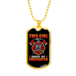 Smokin Hot Firefighter Girl Necklace Stainless Steel or 18k Gold Dog Tag 24" Chain-Express Your Love Gifts