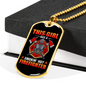 Smokin Hot Firefighter Girl Necklace Stainless Steel or 18k Gold Dog Tag 24" Chain-Express Your Love Gifts