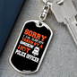 Smokin' Hot Police Officer Keychain Stainless Steel or 18k Gold Dog Tag Keyring-Express Your Love Gifts