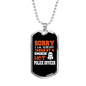 Smokin' Hot Police Officer Necklace Stainless Steel or 18k Gold Dog Tag 24"-Express Your Love Gifts