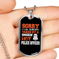 Smokin' Hot Police Officer Necklace Stainless Steel or 18k Gold Dog Tag 24"-Express Your Love Gifts