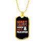 Smokin' Hot Police Officer Necklace Stainless Steel or 18k Gold Dog Tag 24"-Express Your Love Gifts