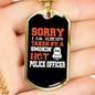Smokin' Hot Police Officer Necklace Stainless Steel or 18k Gold Dog Tag 24"-Express Your Love Gifts