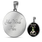 Smoking Alien Circle UFO Alien Fan Necklace Stainless Steel or 18k Gold 18-22"-Express Your Love Gifts