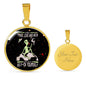 Smoking Alien Circle UFO Alien Fan Necklace Stainless Steel or 18k Gold 18-22"-Express Your Love Gifts