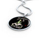 Smoking Alien Circle UFO Alien Fan Necklace Stainless Steel or 18k Gold 18-22"-Express Your Love Gifts