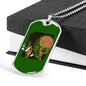 Smoking Alien Necklace UFO Alien Fan Gift Stainless Steel or 18k Gold Dog Tag 24" Chain-Express Your Love Gifts