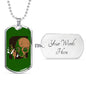 Smoking Alien Necklace UFO Alien Fan Gift Stainless Steel or 18k Gold Dog Tag 24" Chain-Express Your Love Gifts