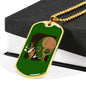 Smoking Alien Necklace UFO Alien Fan Gift Stainless Steel or 18k Gold Dog Tag 24" Chain-Express Your Love Gifts