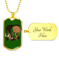 Smoking Alien Necklace UFO Alien Fan Gift Stainless Steel or 18k Gold Dog Tag 24" Chain-Express Your Love Gifts