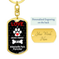Smooth Fox Terrier Keychain Stainless Steel or 18k Gold Dog Tag Keyring-Express Your Love Gifts
