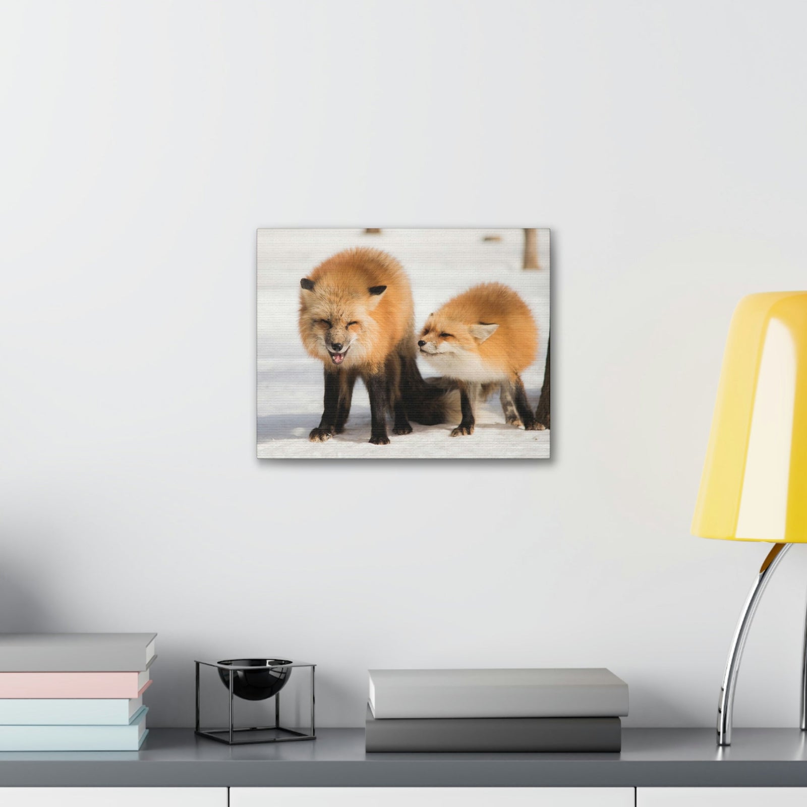 Scripture Walls Snow Fox Couple Snow Fox Couple Print Animal Wall Art Wildlife Canvas Prints Wall Art Ready to Hang Unframed-Express Your Love Gifts