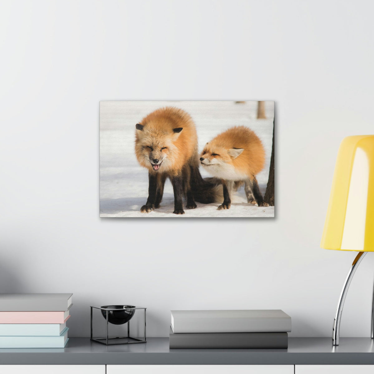 Scripture Walls Snow Fox Couple Snow Fox Couple Print Animal Wall Art Wildlife Canvas Prints Wall Art Ready to Hang Unframed-Express Your Love Gifts
