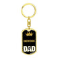 Snowshoe Cat Dad King Keychain Stainless Steel or 18k Gold-Express Your Love Gifts