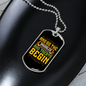 Snuggles and Treats Begins Yellow Necklace Stainless Steel or 18k Gold Dog Tag 24" Chain-Express Your Love Gifts