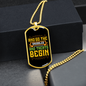 Snuggles and Treats Begins Yellow Necklace Stainless Steel or 18k Gold Dog Tag 24" Chain-Express Your Love Gifts