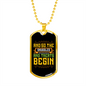 Snuggles and Treats Begins Yellow Necklace Stainless Steel or 18k Gold Dog Tag 24" Chain-Express Your Love Gifts