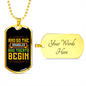 Snuggles and Treats Begins Yellow Necklace Stainless Steel or 18k Gold Dog Tag 24" Chain-Express Your Love Gifts