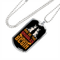 Snuggles and Treats Orange Necklace Stainless Steel or 18k Gold Dog Tag 24" Chain-Express Your Love Gifts