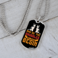 Snuggles and Treats Orange Necklace Stainless Steel or 18k Gold Dog Tag 24" Chain-Express Your Love Gifts