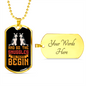 Snuggles and Treats Orange Necklace Stainless Steel or 18k Gold Dog Tag 24" Chain-Express Your Love Gifts