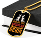 Snuggles and Treats Orange Necklace Stainless Steel or 18k Gold Dog Tag 24" Chain-Express Your Love Gifts