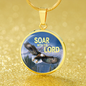Soar With The Lord Circle Pendant Stainless Steel or 18k Gold 18-22"-Express Your Love Gifts